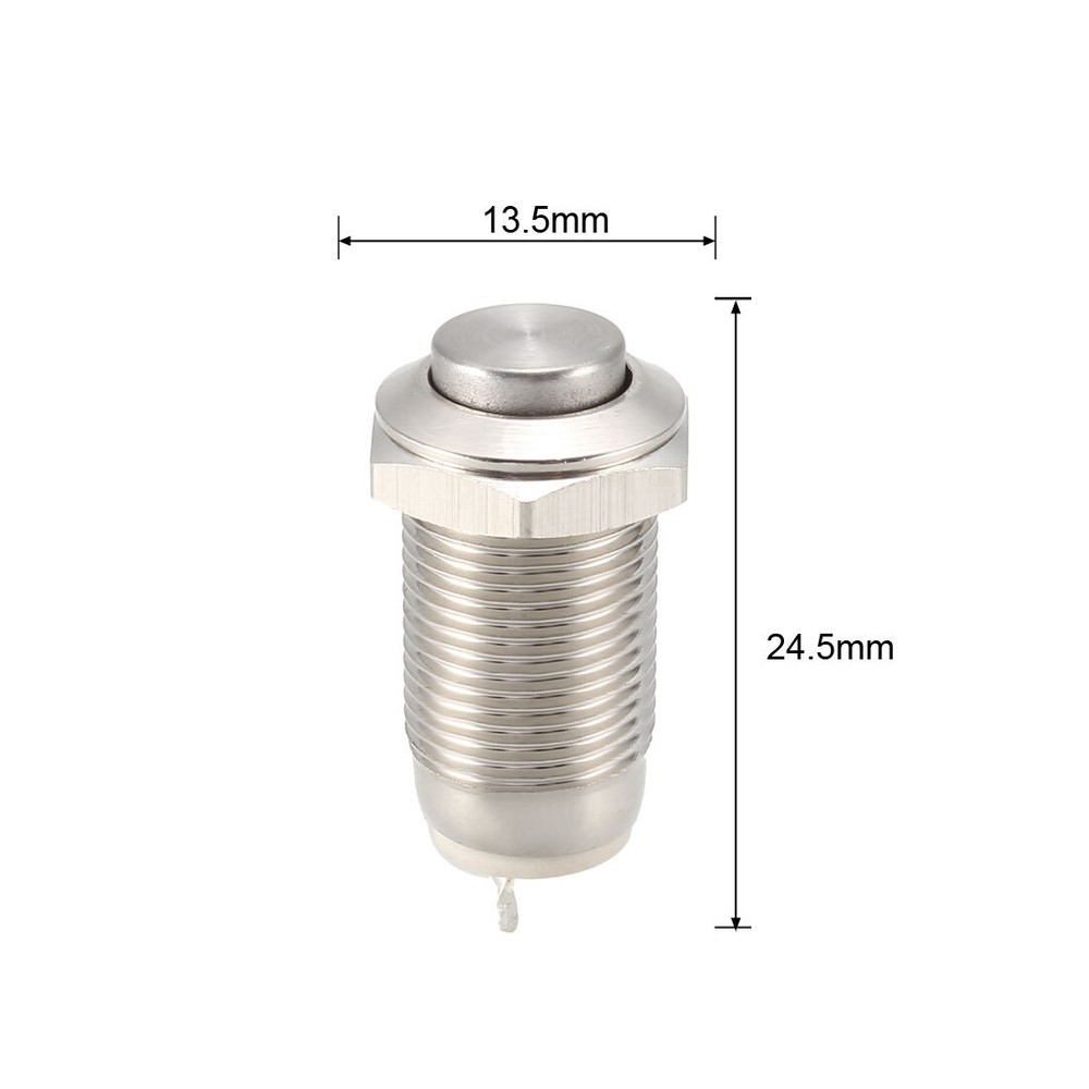 Latching Metal Push Button Switch 10mm Mounting Dia 1NO 250V 5A