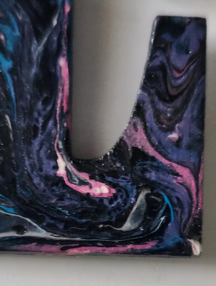 Unique Handpainted 4" Wood Letter "E"