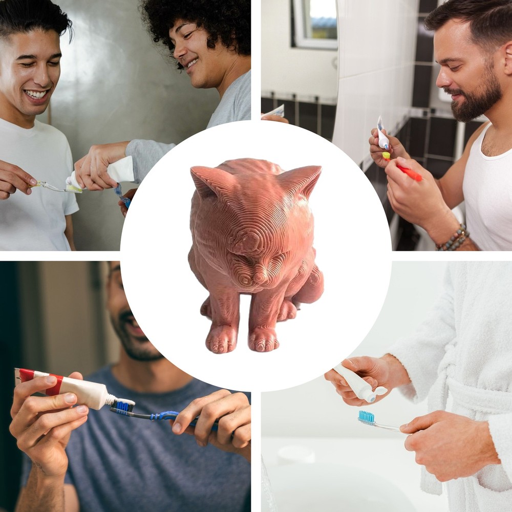 Funny Toothpaste Cap Dispenser – Creative Vomiting Kitty Topper for Cat Lovers