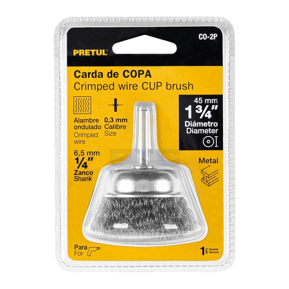 Pretul CO-2P Cup Brush 1-3/4" Coarse Drill Wire