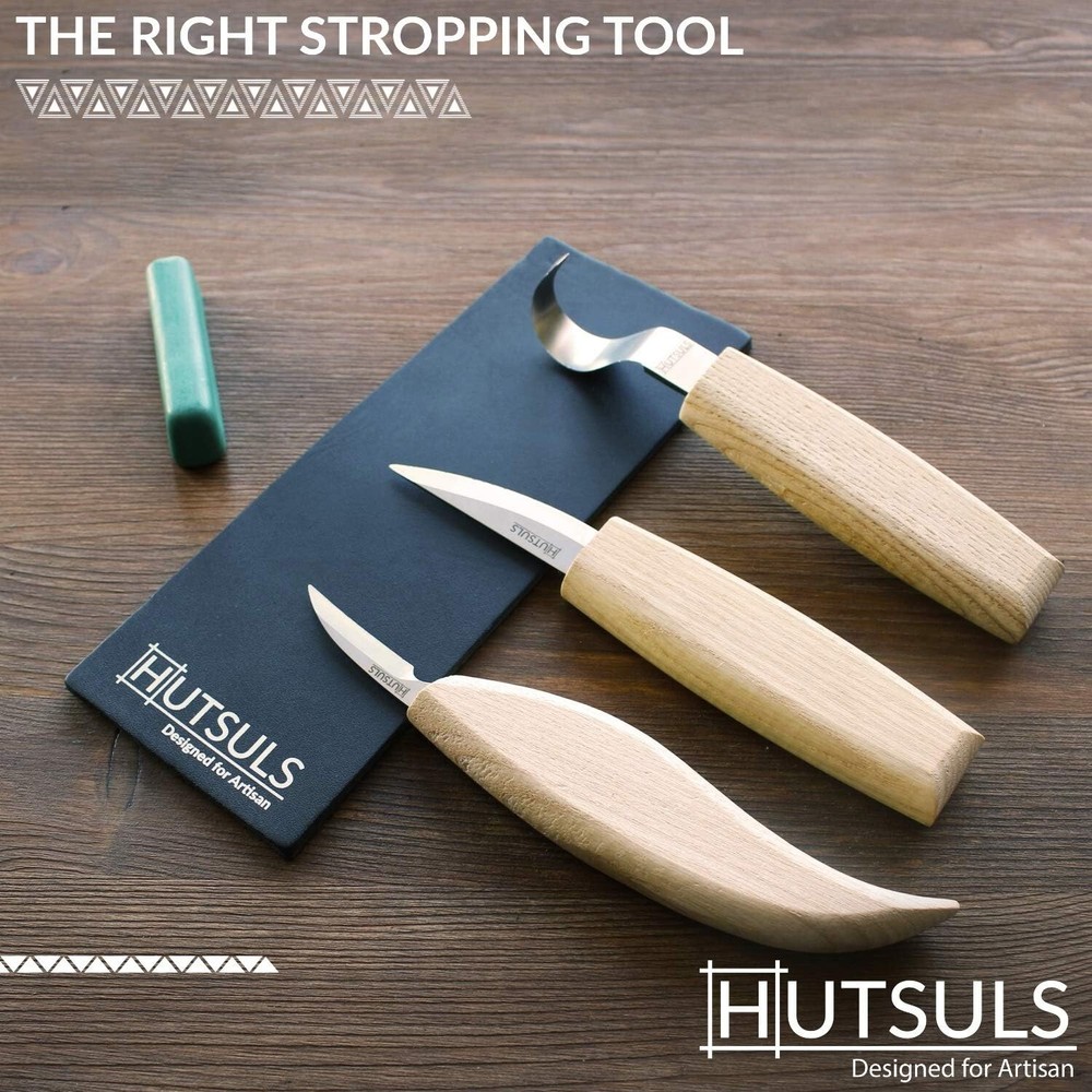 Premium Leather Strop Kit - Razor-Sharp Edges - Compound - Vegetable Tanned