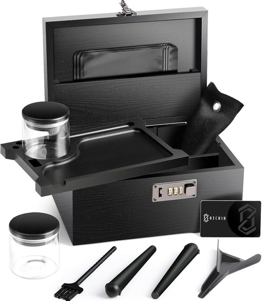 Elegant Lockable Bamboo Storage Box with Customizable Tray