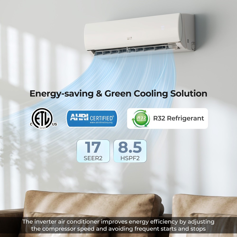 17000 BTU Mini Split Air Conditioner and Heater Pump System-White