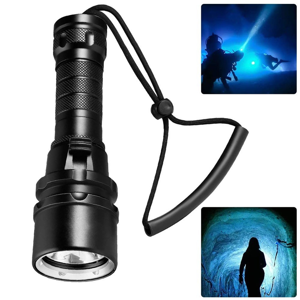 2022New Diving Flashlight ABS Material Deep Underwater Lamp Waterproof