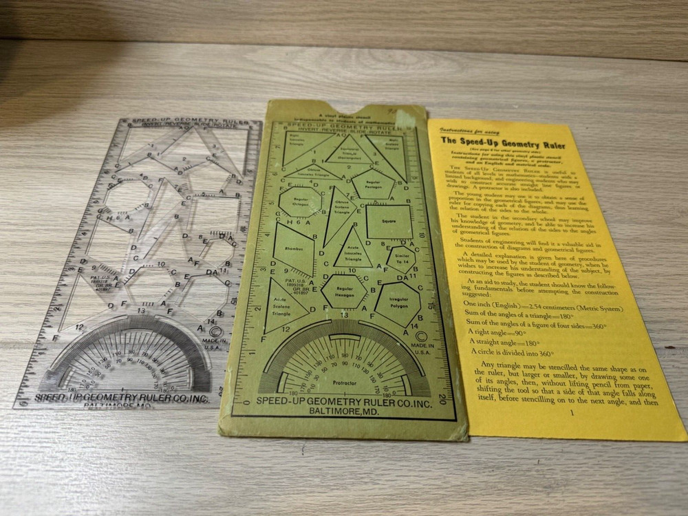 The Speed-Up Geometry Ruler with Booklet & Sleeve Insert