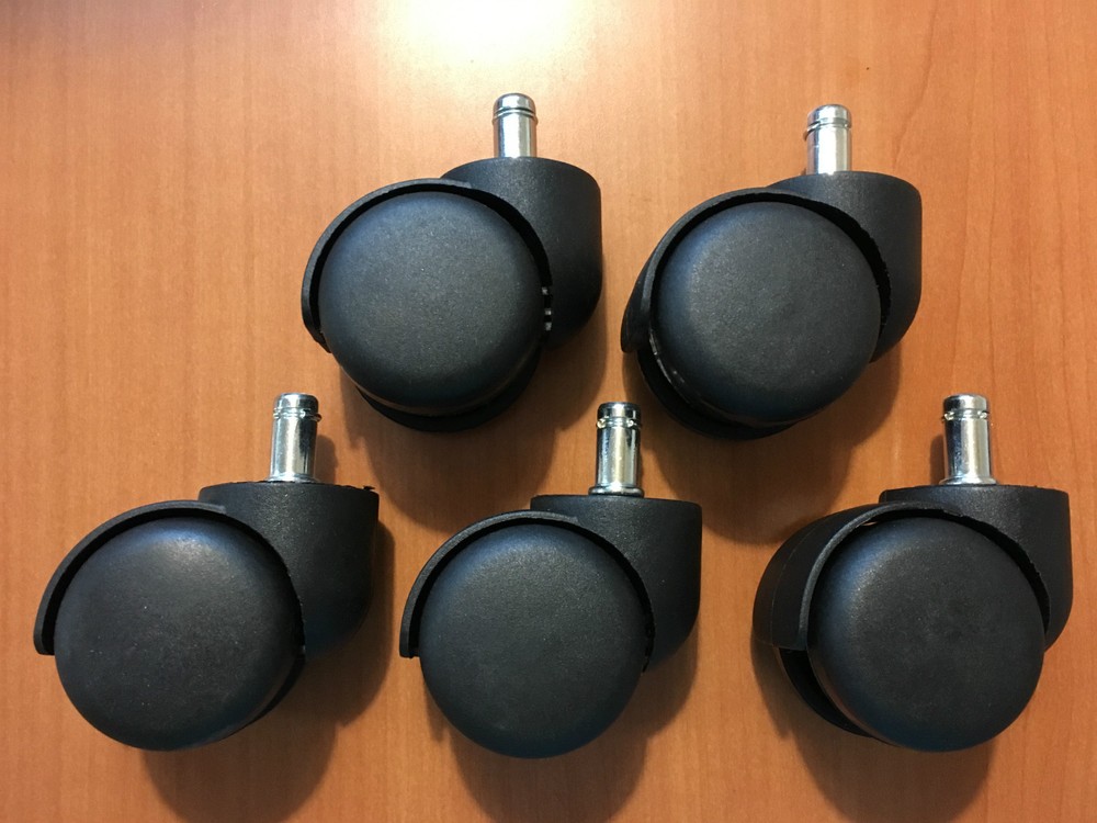 FIVE (5) PLASTIC 1.75" WHEEL CASTORS
