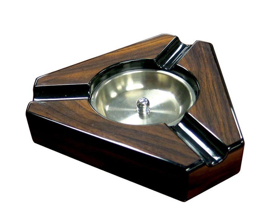 Dark Maple Triangular Ashtray