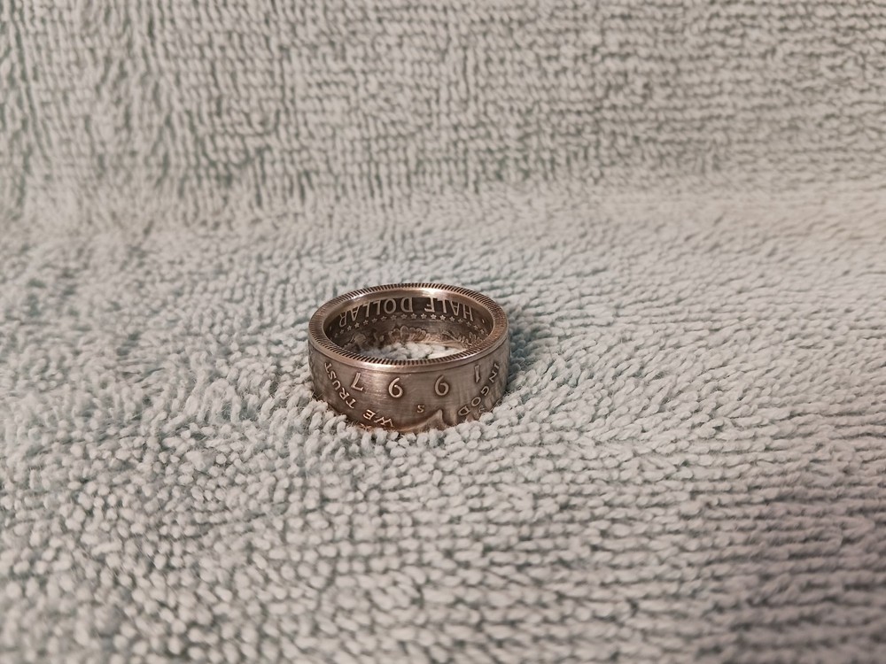 1997 90%  Silver   Half Dollars coin ring  handmade  size 10 1/2