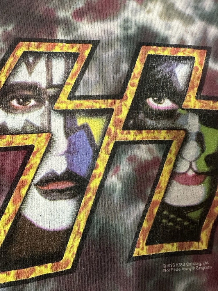 1996 KISS Army Tie Dye Long Sleeve T Shirt XL Authentic COTTON RARE