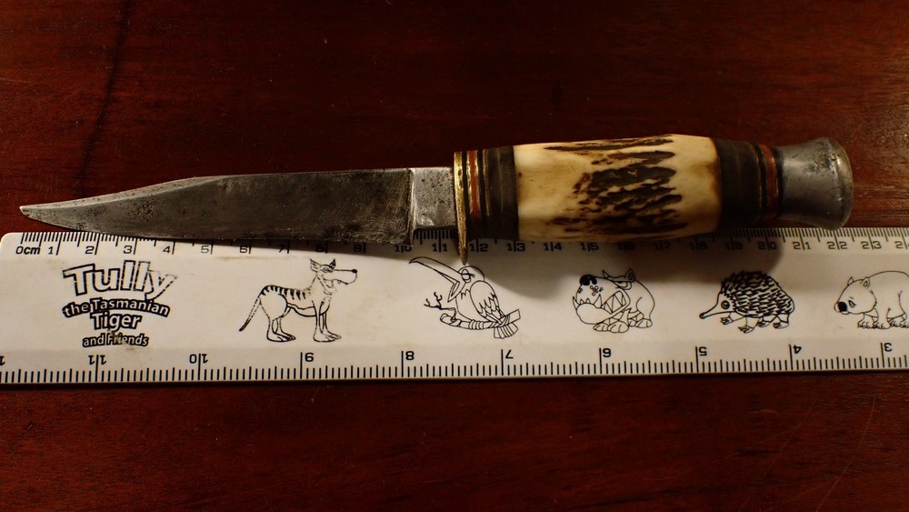 Vintage Antler Handle Fixed Blade Knife