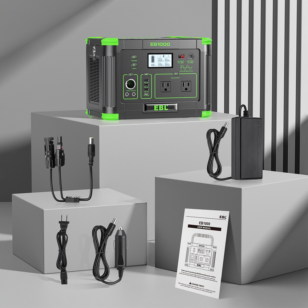 EBL 1000W/999Wh LiFePO4 Lithium Battery Portable Power Station Power Sup⁣ply
