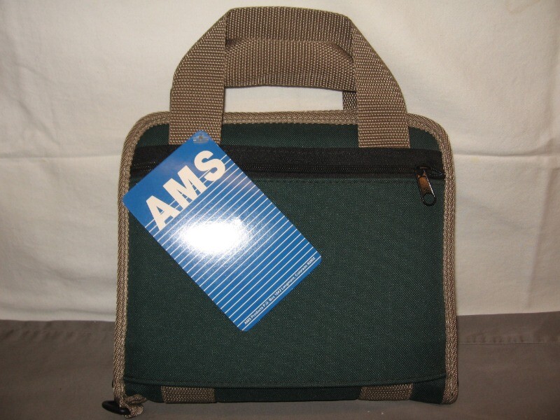 AMS Small Rectangular Pistol Case w/Handle Forest Green NWT
