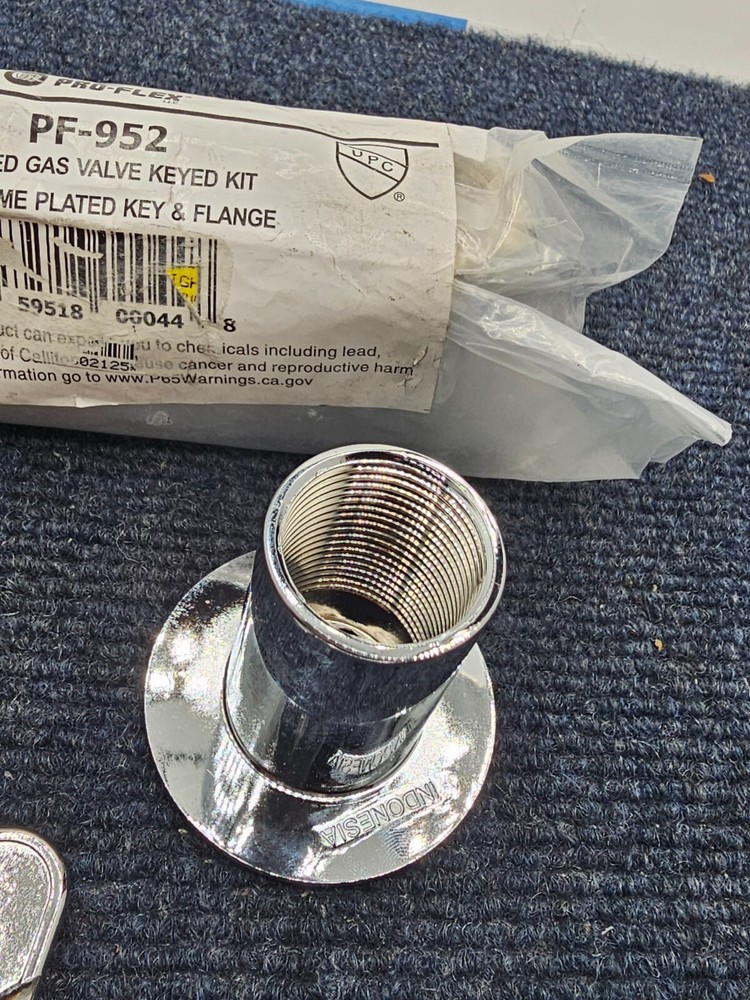 HearthMaster Pro-Flex PF-952 Angled Gas Valve Keyed Assembly w/ Key Flange