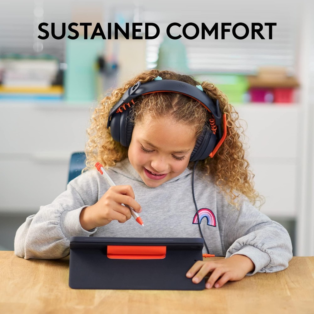 Logitech Zone Learn Wired Headsets for Learners, Comfortable and Adjustable fit