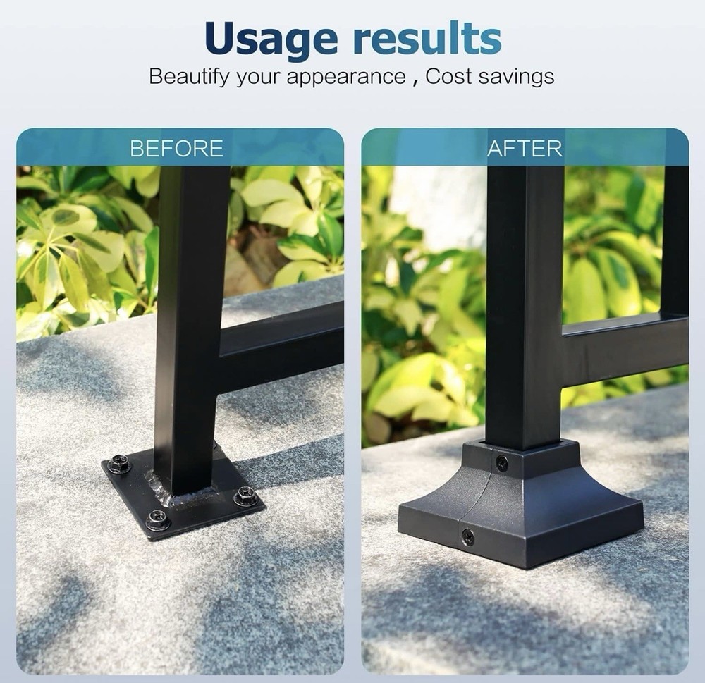 EPCEE DECK POST BASE COVERS 1 Pack Black Post: 1’’ x 1’’ Base: 3.5’’ x3.5’’ AD42