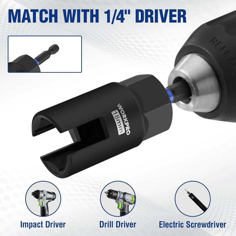 WORKPRO 4 PCS Wing Nut Driver Set Power Wing Nut Driver Bit 1/4" Hex Shank Nut