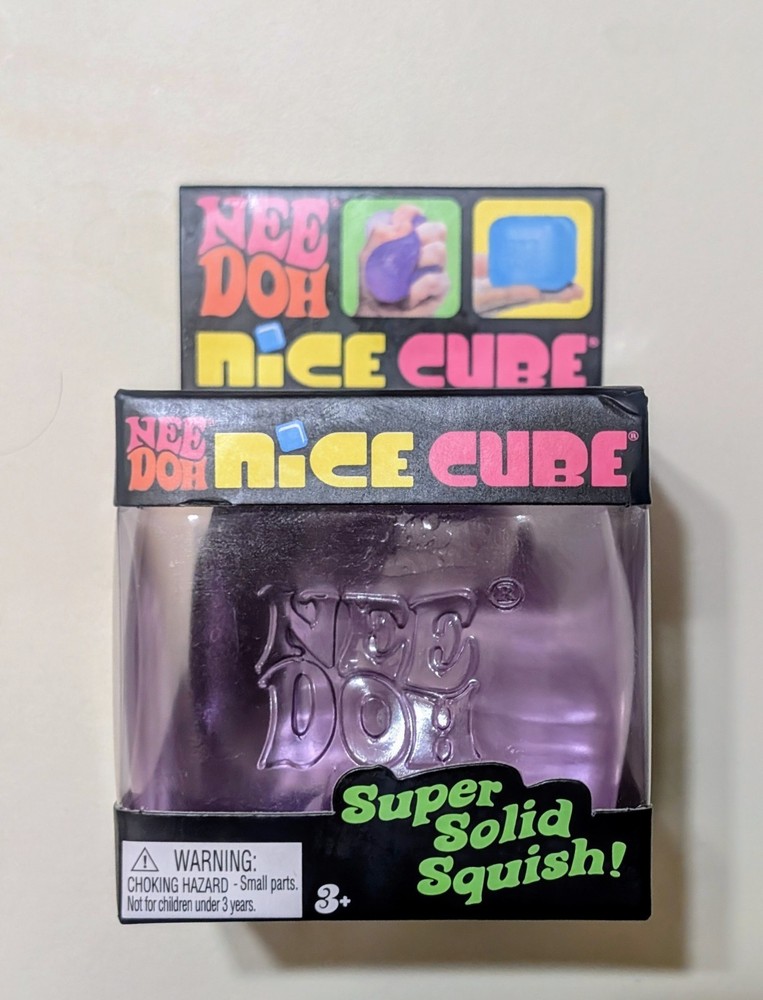 Needoh Nice Cube Purple Sensory Squeeze Toy with Super Solid Squish - 2.25" Cube