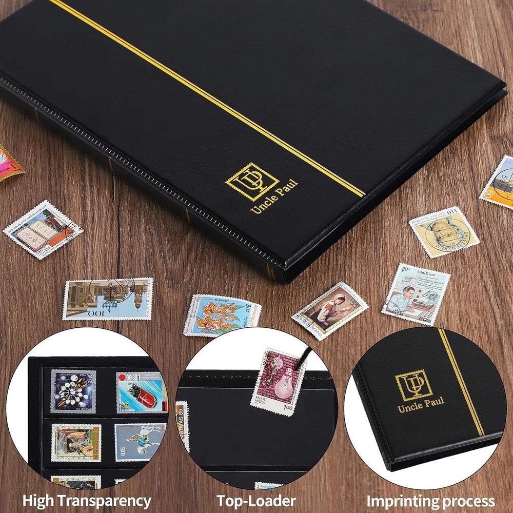 Elegant 120-Pocket Stamp Album with Mixed Sizes - Secure Your Collectibles