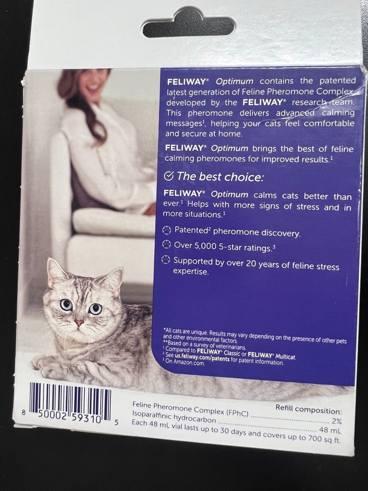 Feliway Optimum Cat Calming Pheromone Diffuser 30 Day Kit EXP 2026 3105