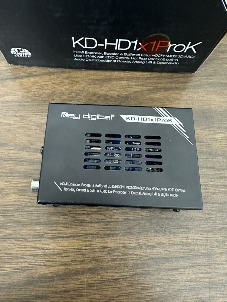 Key Digital KD-HD1x1ProK HDMI Extender/Booster/Buffer with Audio De-Embedder