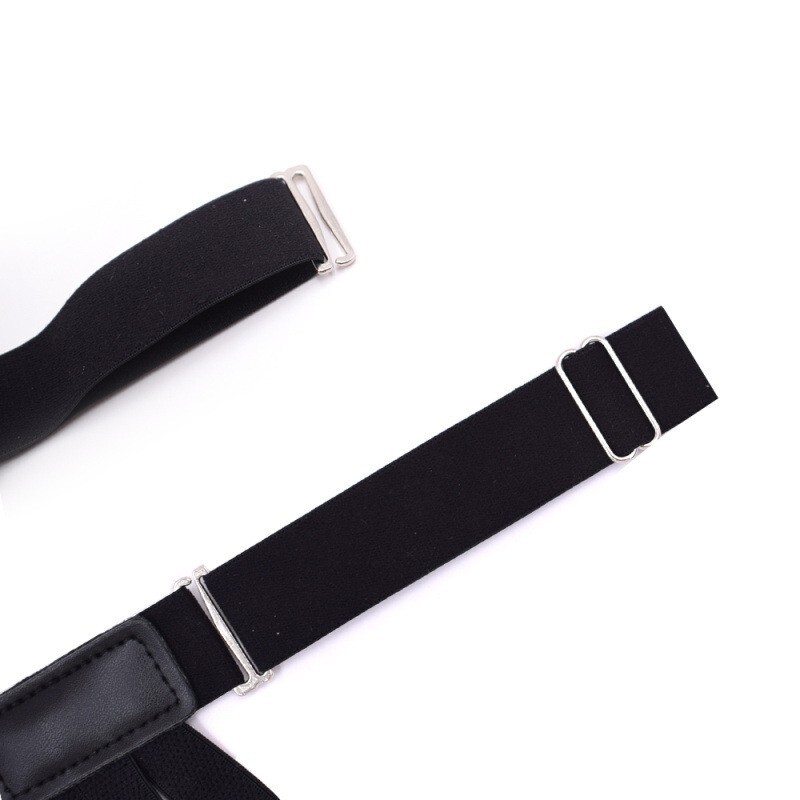 1 Pair Men's Shirt Stay Holder Leg Thigh Suspender Elastic Garter Non-Slip Black