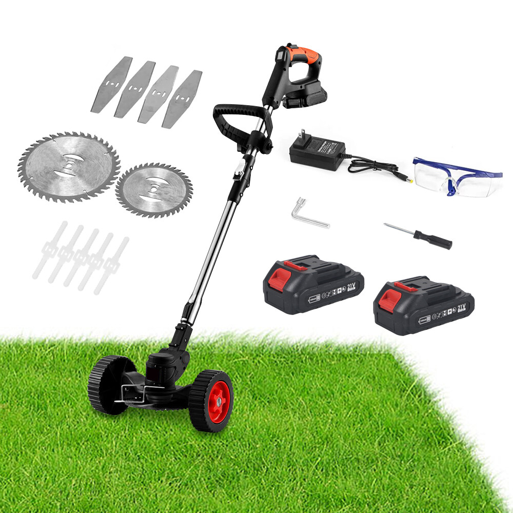 Cordless Grass String Trimmer Cutter Electric Lawn Edger w/ 2 Battery