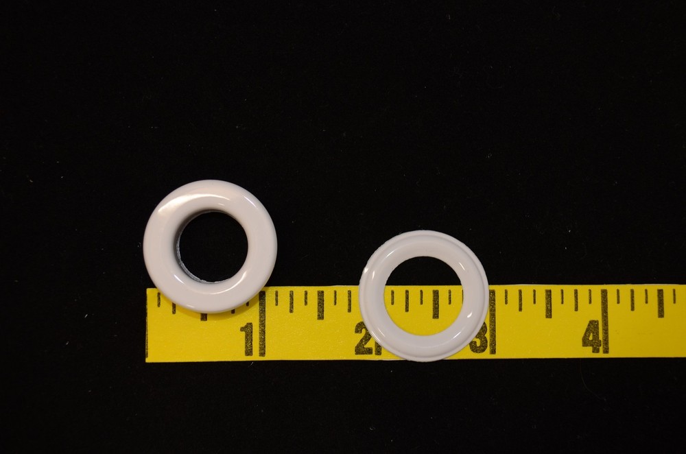 6 pcs Grommet Set, White, Shiny Finish, Brass