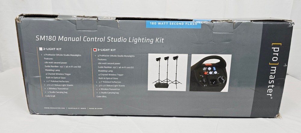 Promaster SM180 Manual Control Studio Lighting Kit - 3 Light