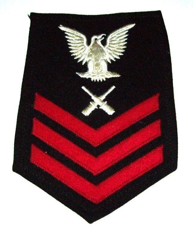 ORIGINAL WOOL GABARDINE WW2 NAVY GUNNER'S MATE 1st CLASS RATE PATCH