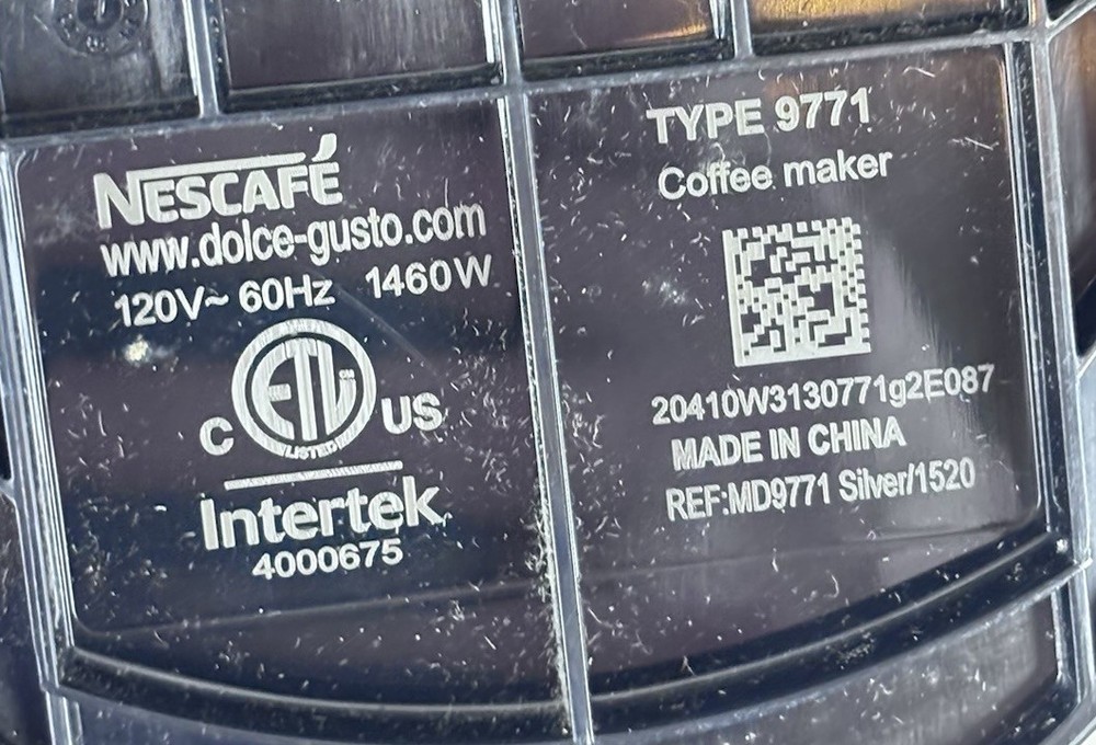 Nescafe Dolce Gusto Genio 2 Type 9771 Coffee Machine Silver Tested Works