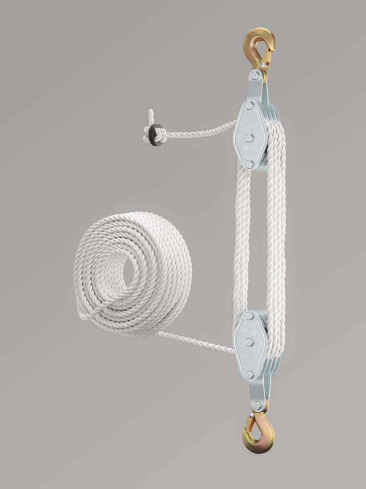 Block and Tackle Pulley System 4000LB Breaking 65ft