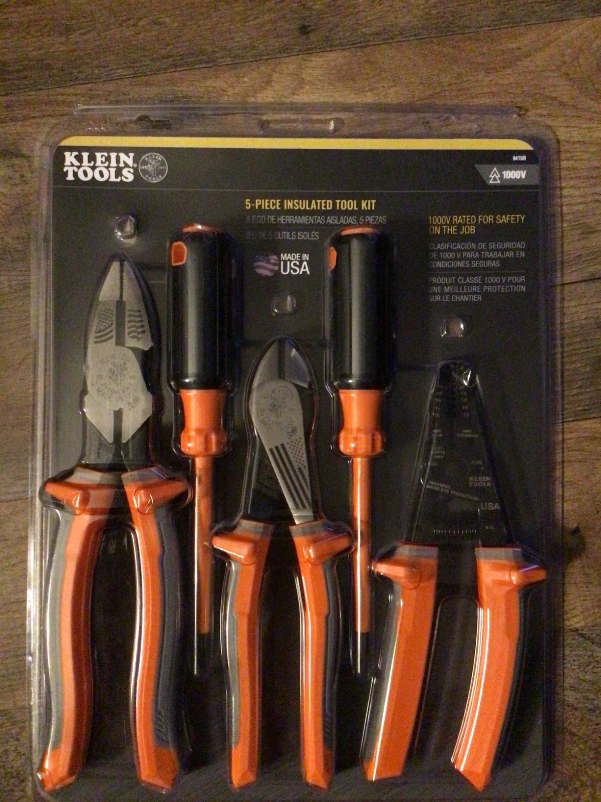 New Klein Electrical Tools 1000V 5-Piece Insulated Tool Kit Safety Rated 9415R