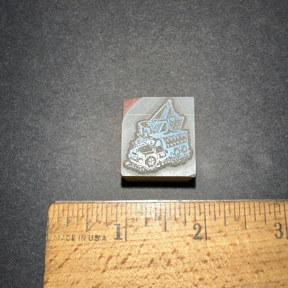 Printing Block “ Old Excavator & Truck “￼