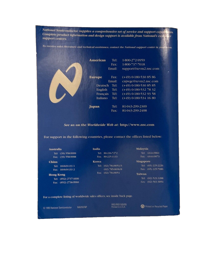 National Semiconductor National Data Acquisition Databook 1995