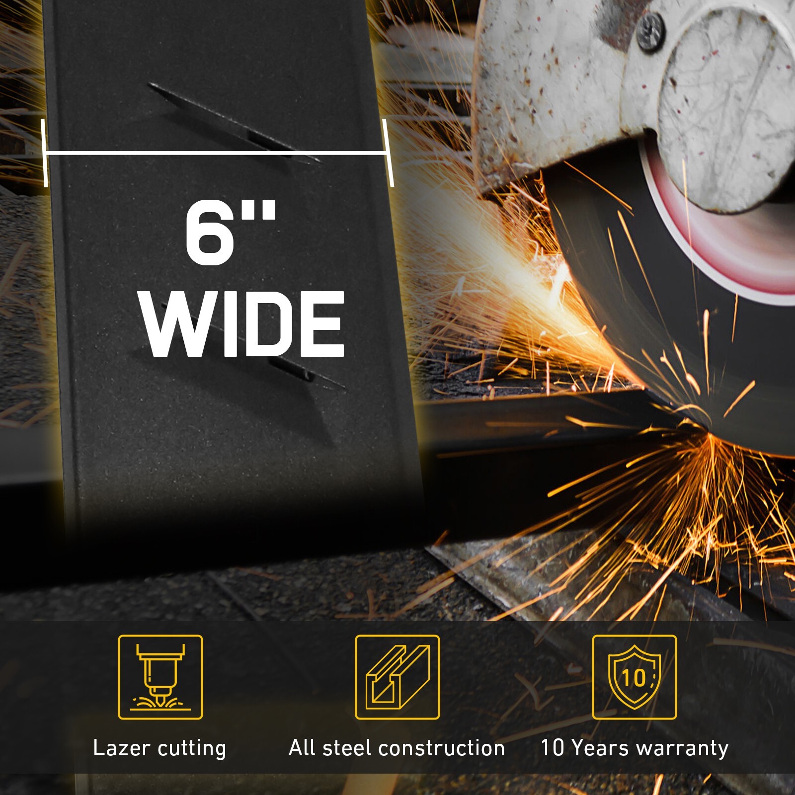 Fit 07-21 Toyota Tundra Double Cab 6" Black Heavy Duty Running Boards Side Steps