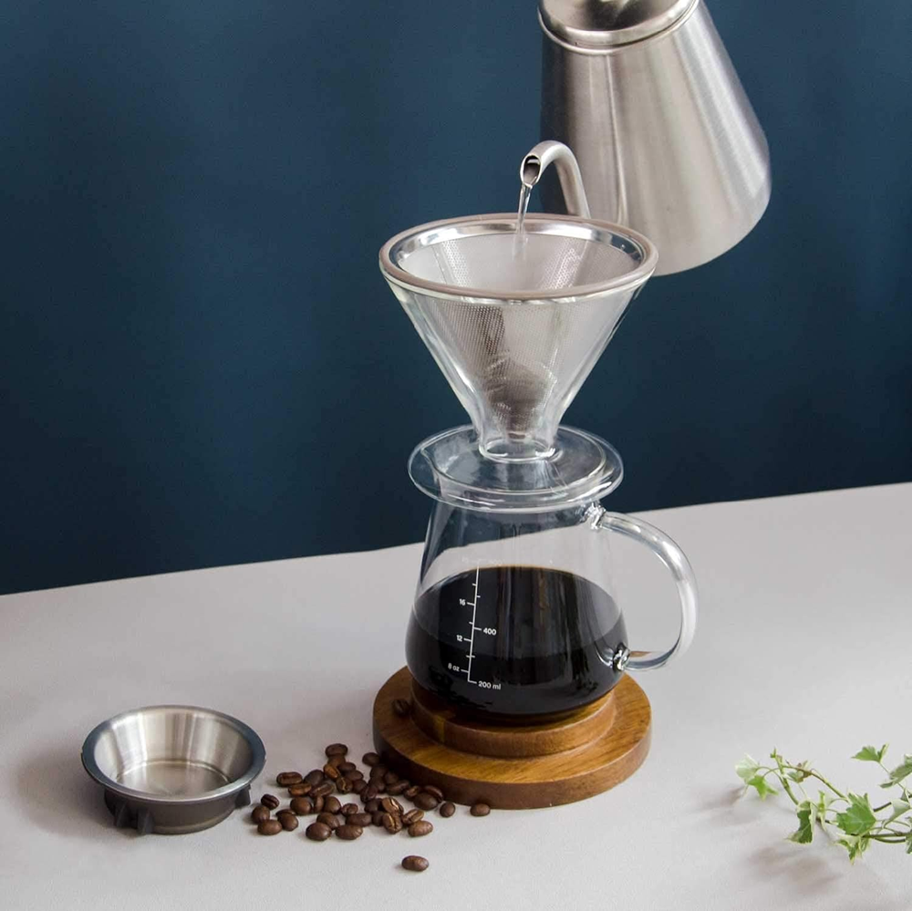 Glass Range Coffee Server for Pour over Coffee & Tea - 600Ml/20Oz Ovalware Micro
