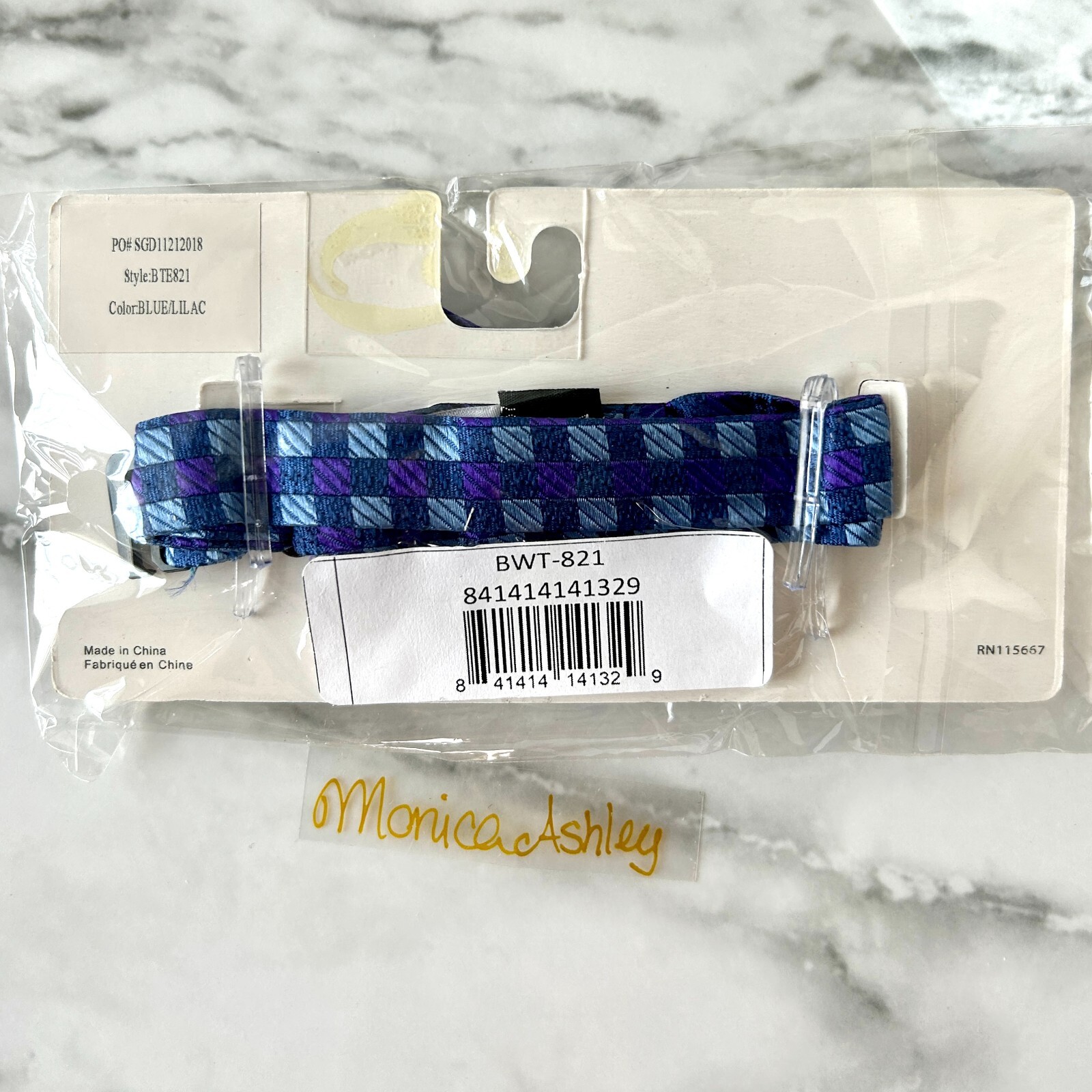 Isaac MIZRAHI Boy's Bow Tie 100% Silk, Blue | Adjustable ONE SIZE, Geometric NEW
