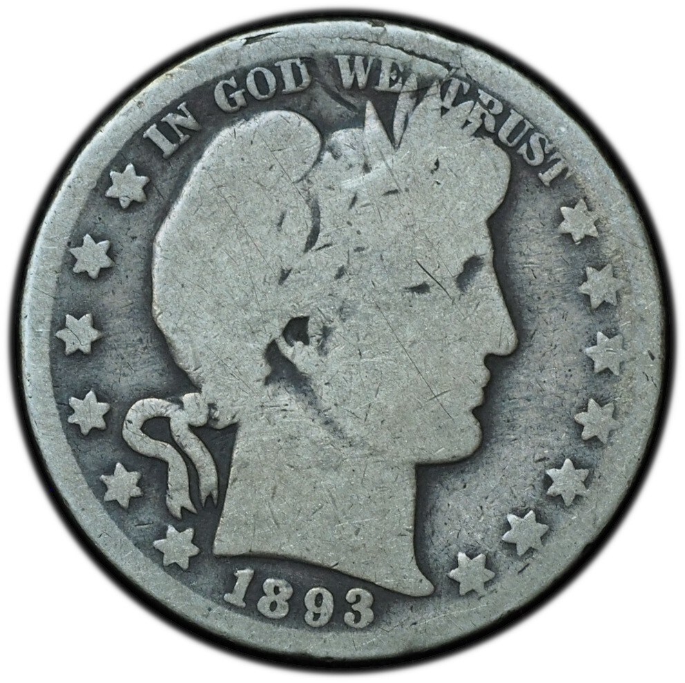 1893-O Barber Half Dollar Good Condition - Key Date (Lamination Error)