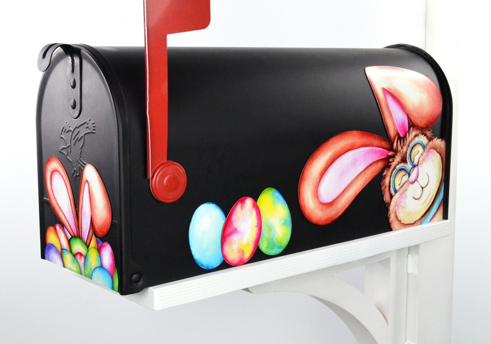 Mailbox Magnet Partial Cover Easter Nerdy Funny Bunny with Easter Eggs