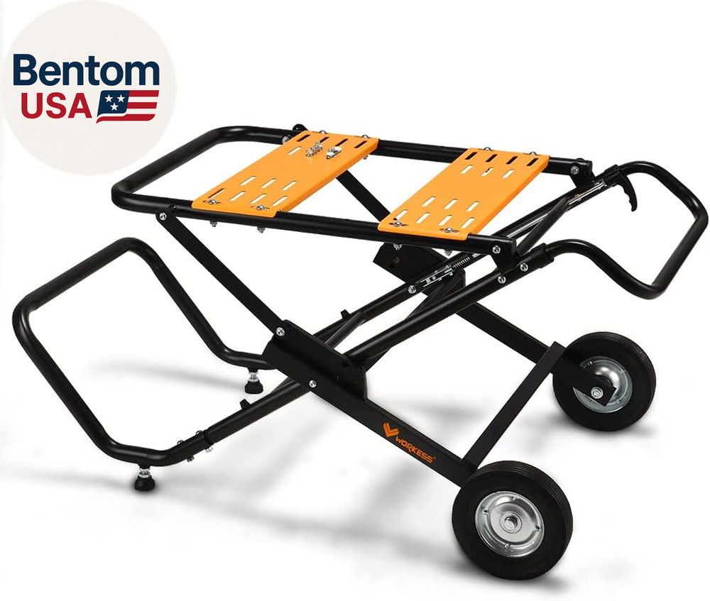 Portable Table Saw Stand, 330 Lbs Load Capacity Rolling Foldable Table Saw Table