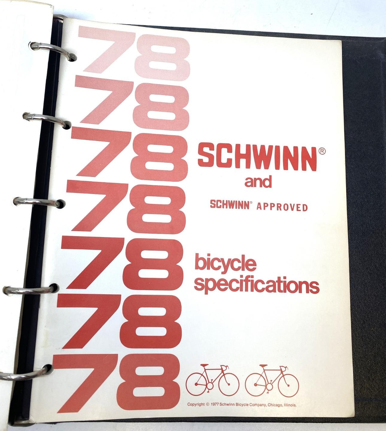 1970's Schwinn Service Clinic Bulletins Ring bound