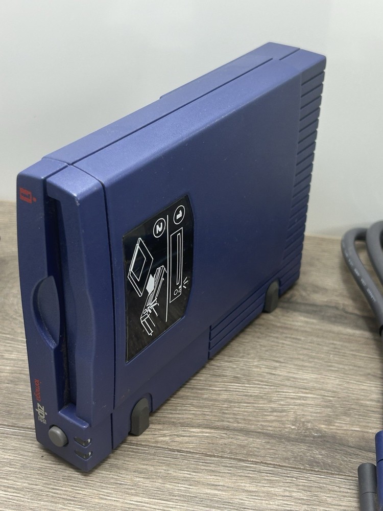 Iomega Zip 100MB External Disk Drive With Parallel Port Cables PC No Software