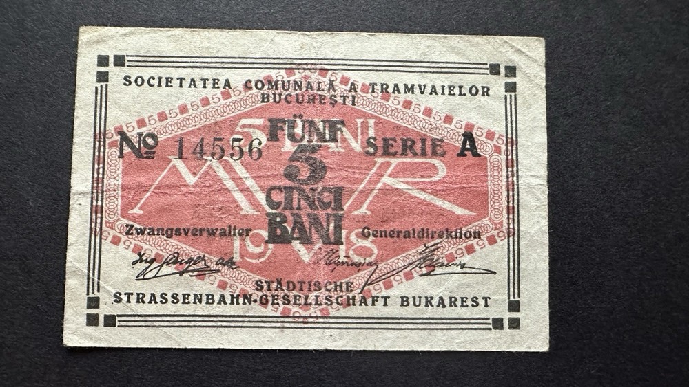 5 Bani 1918 Ticket Tramvai