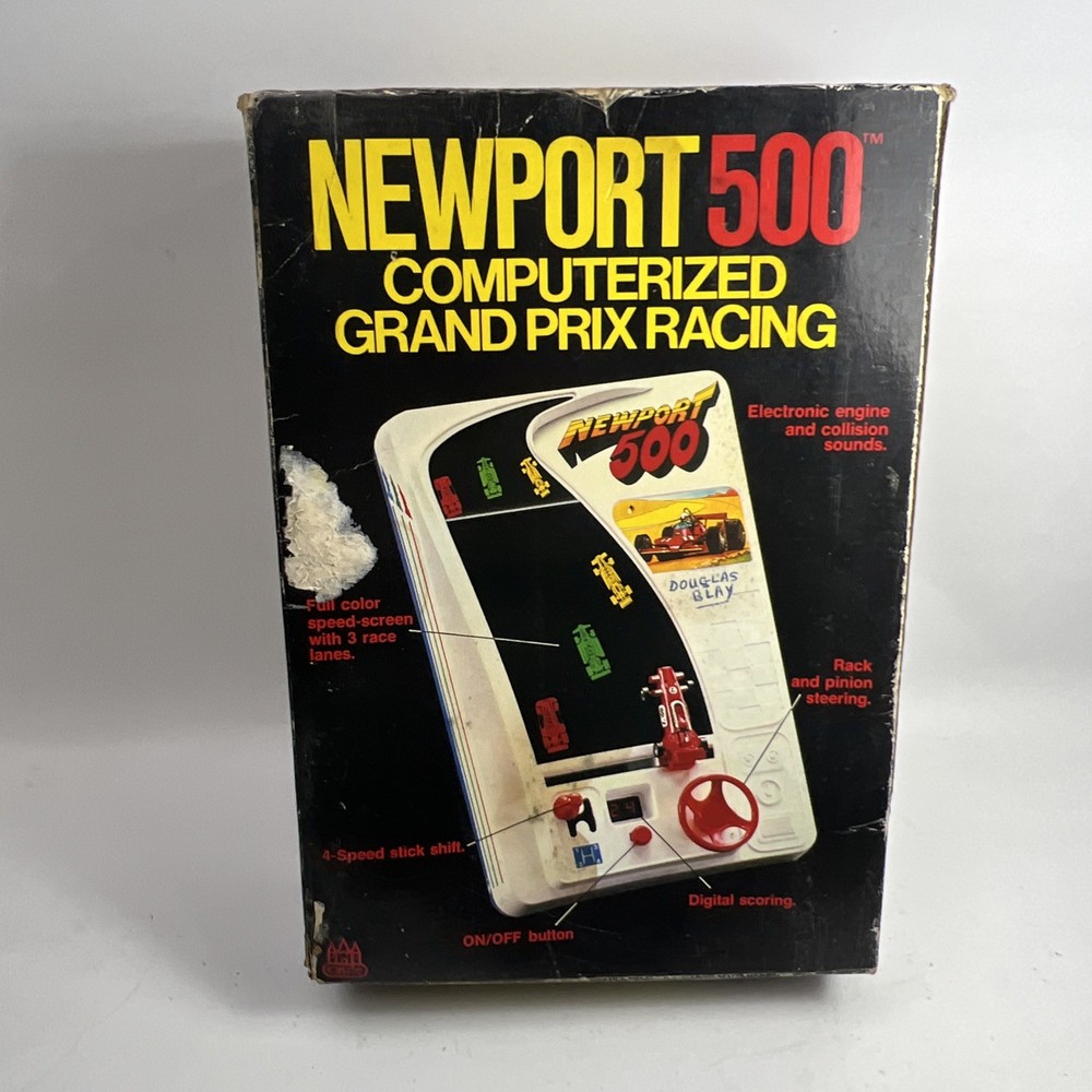Newport 500 Computerized Grand Prix Racing Game W/box Untested