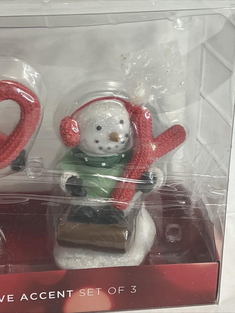St. Nicholas Square "Joy"Snowman Table Decor 3-piece Set Table Decor