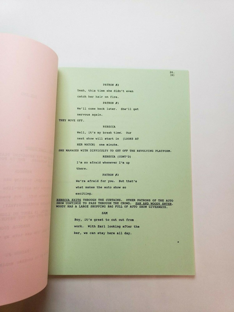 CHEERS / Phoef Sutton & Bill Steinkellner 1990 TV Script "Rebecca Redux"