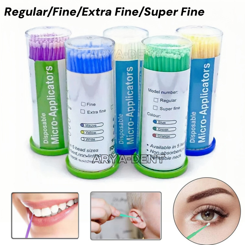 Dental Microbrush Disposable Micro Applicator Brush Cleaning Bendable Soft Tips