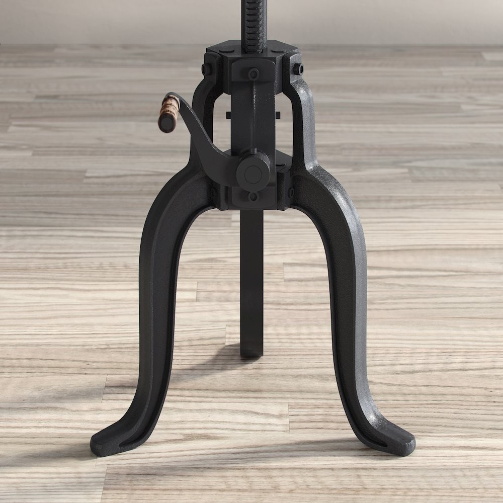 Global Archive Industrial Solid Wood and Iron Crank Table