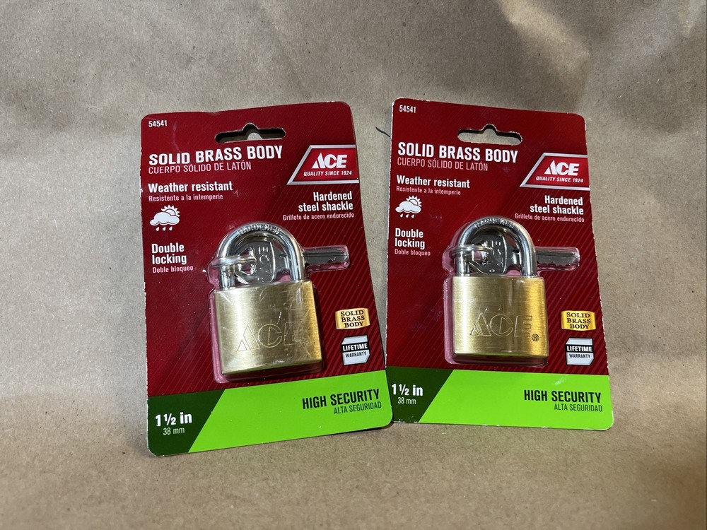 Ace Hardware Solid Brass Body High Security Lock Padlock 54541 - 1 1/2”