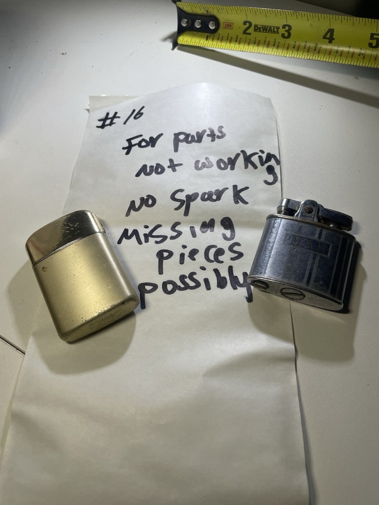 2 Vintage Ronson Typhoon Cigarette Lighter Untested Not Working